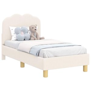 vidaXL Kinderbettgestell mit Kopfteil Creme 70 x 140 cm Boucl&eacute;