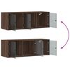 vidaXL Wandschrank mit Glast&uuml;ren Braun Eichen-Optik 102x37x35 cm