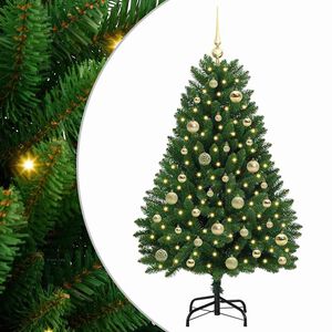 vidaXL K&uuml;nstlicher klappbarer Weihnachtsbaum Gr&uuml;n 120 cm PVC und Stahl