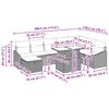 vidaXL Garten-Sofa-Set mit Kissen mit Speicher 9 pcs Grau Poly Rattan