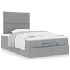 vidaXL Ottoman-Bett mit Matratze Hellgrau 120x200 cm Stoff