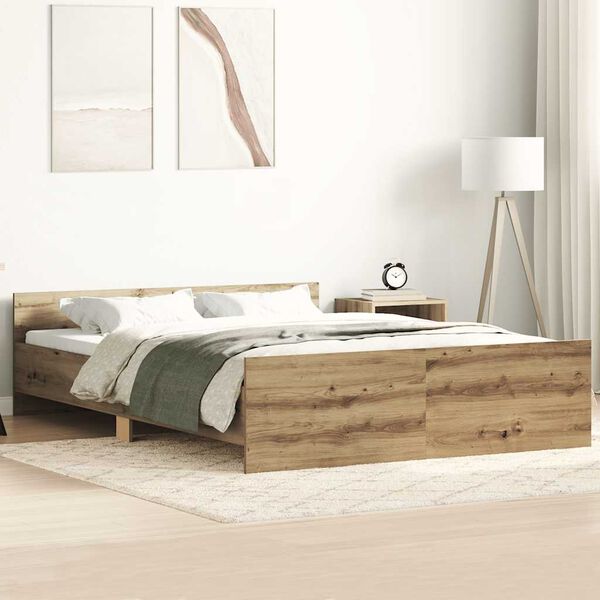 vidaXL Bettgestell ohne Matratze Artisan-Eiche 140x190cm Holzwerkstoff