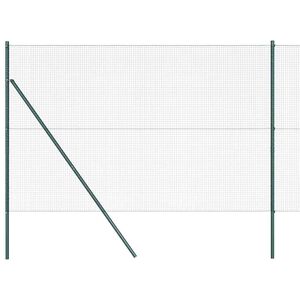vidaXL Geschwei&szlig;ter Drahtzaun, bodenverankert 25 x 1,5 m Gr&uuml;n Netz
