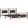 vidaXL Metallbett ohne Matratze Braun Eichen-Optik 180x200 cm