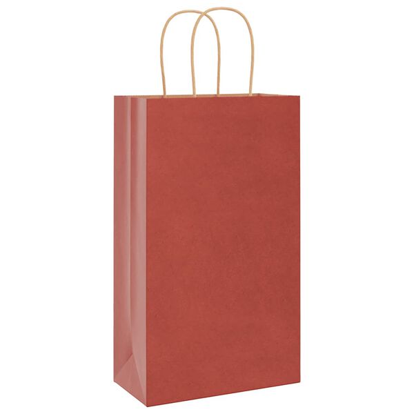 vidaXL Papiertragetaschen 250 Stk. mit Henkeln Rot 21x11x36 cm