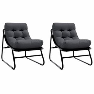 vidaXL gartenm&ouml;bel mit Kissen 2 pcs Schwarz 60,5 x 81 x 71 cm