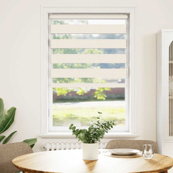 vidaXL Doppelrollo Marmorbeige 80x150 cm Stoffbreite 75,9 cm Polyester