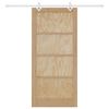 vidaXL Schiebet&uuml;r Braun 93 x 202 cm Massives Kiefernholz