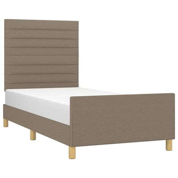 vidaXL Bettgestell ohne Matratze Taupe 90x200 cm Stoff