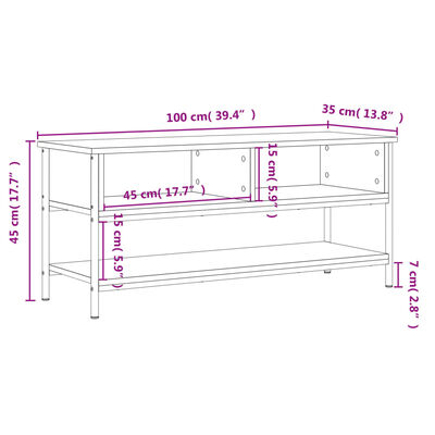 vidaXL TV-Schrank Schwarz 100x35x45 cm Holzwerkstoff