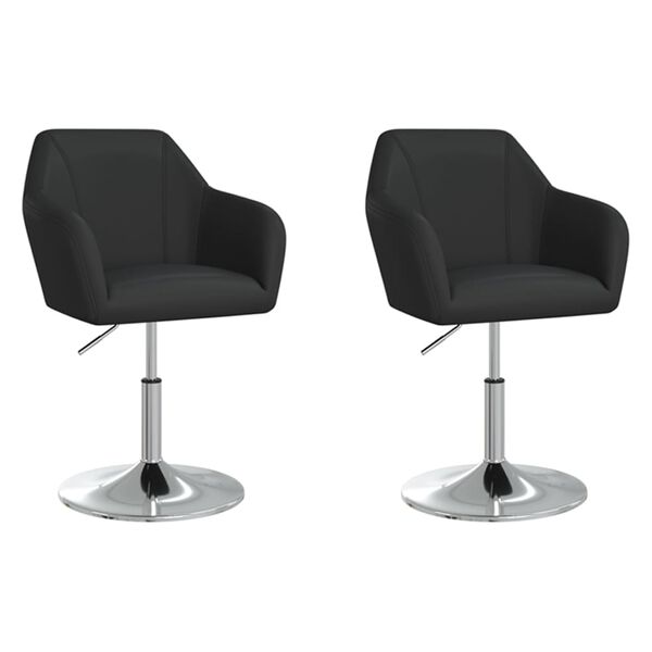 vidaXL Esszimmerst&uuml;hle 2 Stk. Schwarz Kunstleder