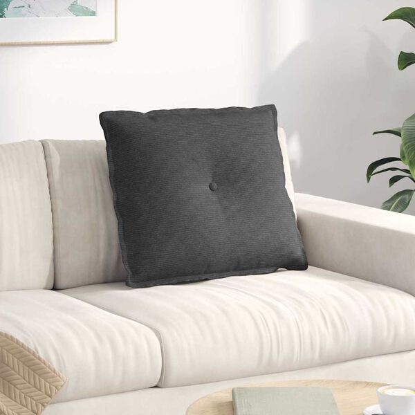 vidaXL R&uuml;ckenkissen Dunkelgrau 60 x 50 cm Cordstoff