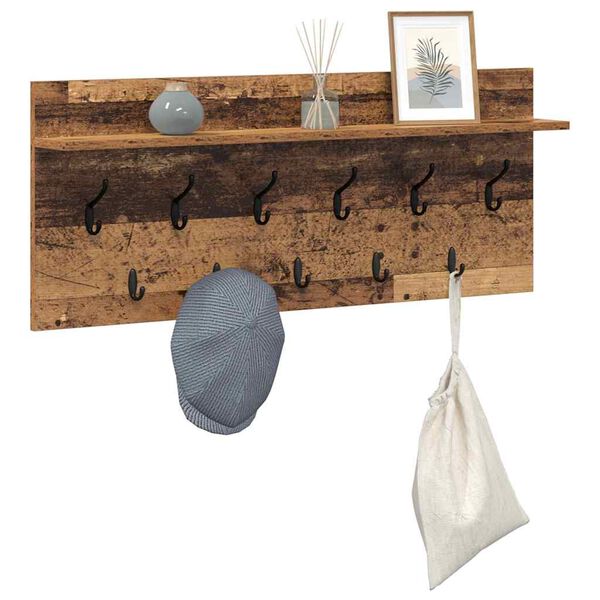 vidaXL Wandmontierter nachttisch mit Regal Altholz 100 x 40 x 12 cm