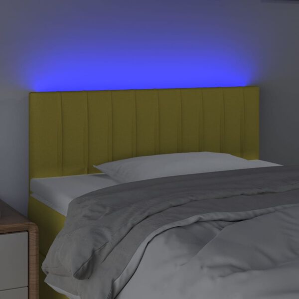 vidaXL LED Kopfteil Gr&uuml;n 100x5x78/88 cm Stoff