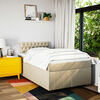 vidaXL Boxspringbett mit Matratze Creme 120x200 cm Stoff