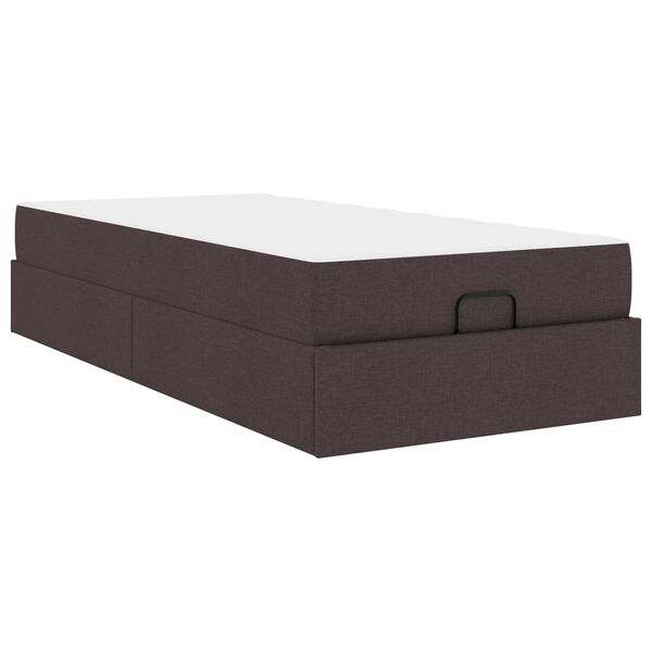vidaXL Bettgestell mit Matratze mit Matratze 2 pcs Hellbraun Stoff