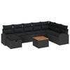 vidaXL Gartensofa-set 9 stk. Schwarz Poly Rattan