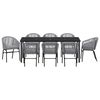 vidaXL Garten Essgruppe 9 pcs Anthrazit Pulverbeschichteter Stahl