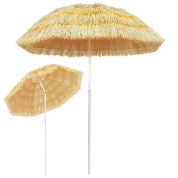 vidaXL Strandschirm Natur 180 cm Hawaii-Stil