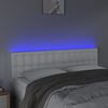 vidaXL LED Kopfteil Wei&szlig; 144x5x78/88 cm Kunstleder