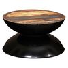 vidaXL Couchtisch Massiv-Altholz Schwarzer Standfu&szlig; 60x60x33 cm