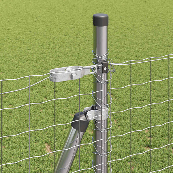 vidaXL Zaunpfosten 7 pcs Silber Stahl