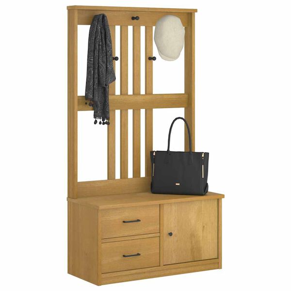 vidaXL Garderobenständer SANDNES 87x40x159,5cm Massivholz Kiefer