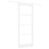 vidaXL Schiebet&uuml;r 93 x 232 cm Massivholz Kiefer und Glas Wei&szlig;