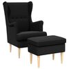 vidaXL Sessel mit Fu&szlig;hocker 2 stk. Schwarz Boucl&eacute;