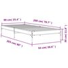 vidaXL Bettgestell Grau Sonoma 90x200 cm Holzwerkstoff und Metall