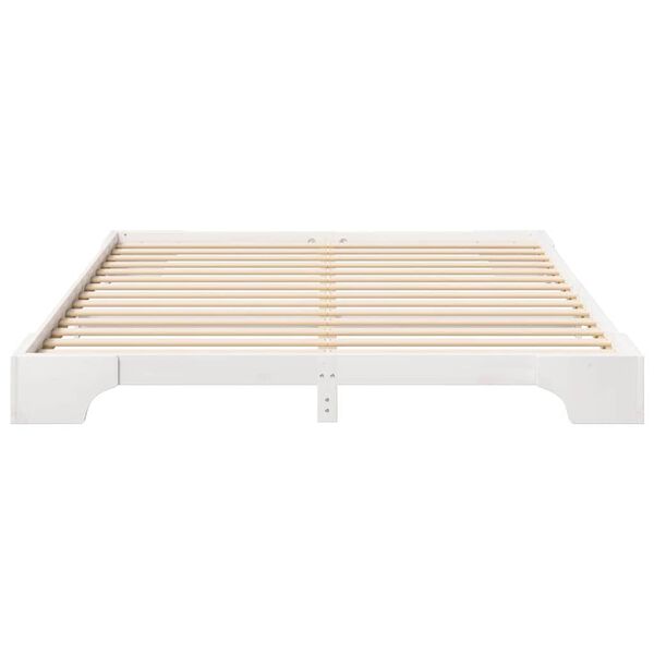 vidaXL Bettrahmen Wei&szlig; 200 x 210 cm Massives Kiefernholz