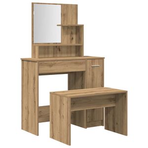 vidaXL Schminktisch-Set Artisan-Eiche Holzwerkstoff