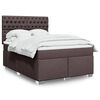 vidaXL Boxspringbett mit Matratze Dunkelbraun 140x190 cm Stoff