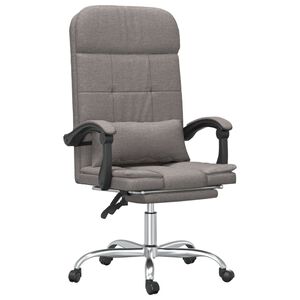 vidaXL B&uuml;rostuhl mit Massagefunktion Taupe Stoff