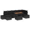 vidaXL Garten-Sofa-Set 8 pcs Schwarz Poly-Rattan