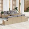 vidaXL Sofa Set mit Kissen 7 pcs Beige und Hellgrau Poly Rattan