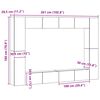 vidaXL TV-Schrankset 8 pcs Schwarz Eichen-Optik 100 x 30 x 30 cm