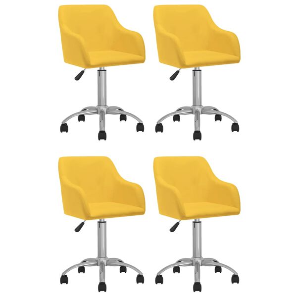 vidaXL Esszimmerst&uuml;hle 4 Stk. Drehbar Gelb Stoff