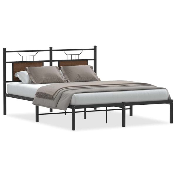 vidaXL Bettgestell ohne Matratze Braun Eiche 140x200 cm Holzwerkstoff