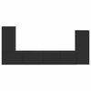 vidaXL TV-Schrankset 4 pcs Schwarz Holzwerkstoff