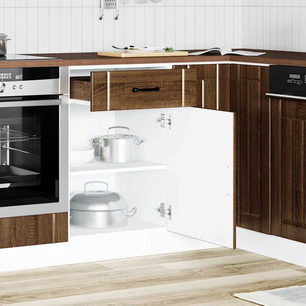 vidaXL K&uuml;chen-Unterschrank Lucca Braun Eichen-Optik Holzwerkstoff
