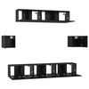 vidaXL TV-Schrankset 7 pcs Schwarz Eichen-Optik Holzwerkstoff