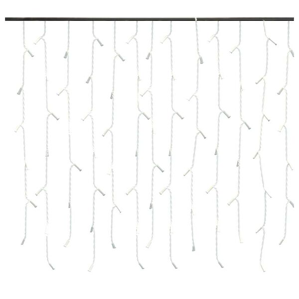 vidaXL Lichtervorhang LED Eiszapfen 10 m 400 LED Kaltwei&szlig; 8 Funktionen