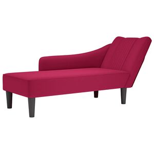 vidaXL Chaiselongue mit Rechter Armlehne Weinrot Samt