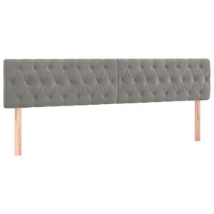 vidaXL Kopfteile Hellgrau 200x7x78/88 cm Samt