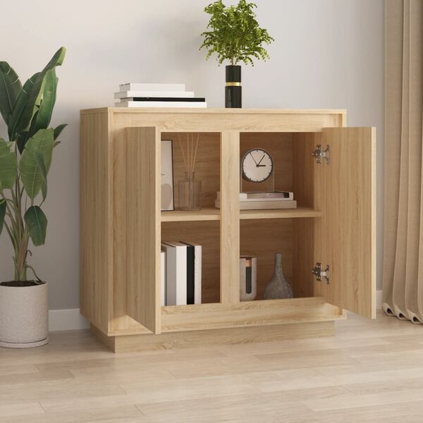 vidaXL Sideboard Sonoma-Eiche 80x34x75 cm Holzwerkstoff