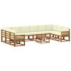 vidaXL Outdoor-Sofagarnitur 11 pcs Natur und Creme Massivholz Akazie
