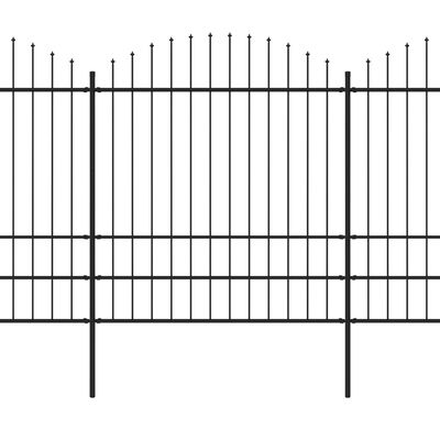 vidaXL Gartenzaun mit Speerspitzen Stahl (1,75 - 2) x 8,5 m Schwarz