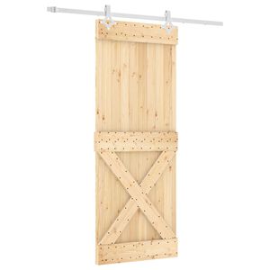 vidaXL Schiebet&uuml;r 80 x 210 cm Massivkiefer (Unbehandelt)