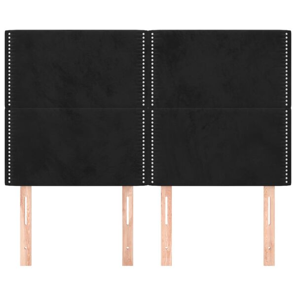 vidaXL Kopfteil Schwarz 144x5x118/128 cm Samt